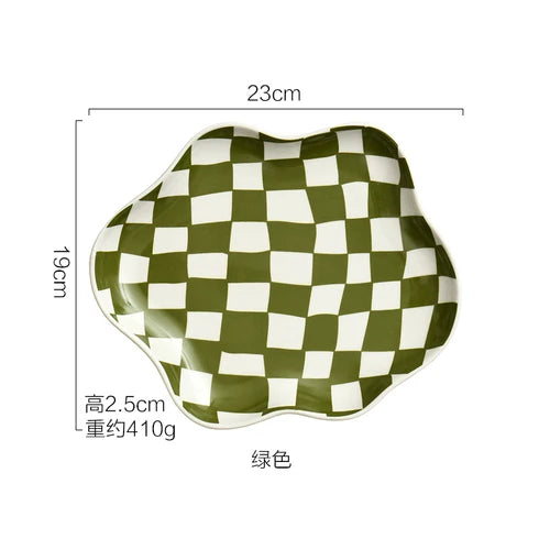 Checkerboard Ceramic Plate