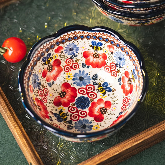 FLORAL PATTERN CARAMIC BOWL