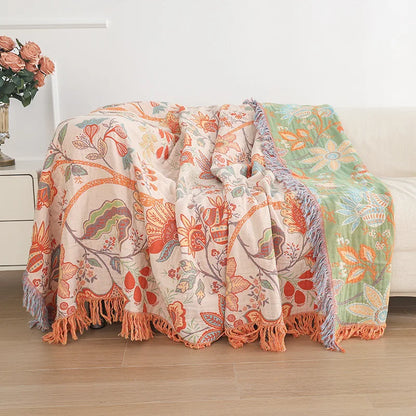 FLORAL COTTON BLANKET