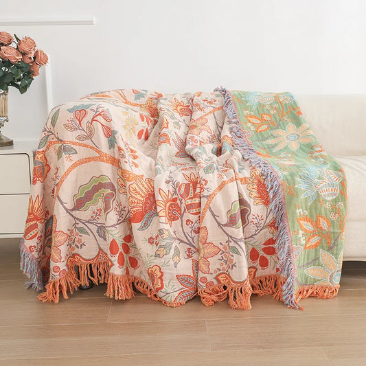 FLORAL COTTON BLANKET