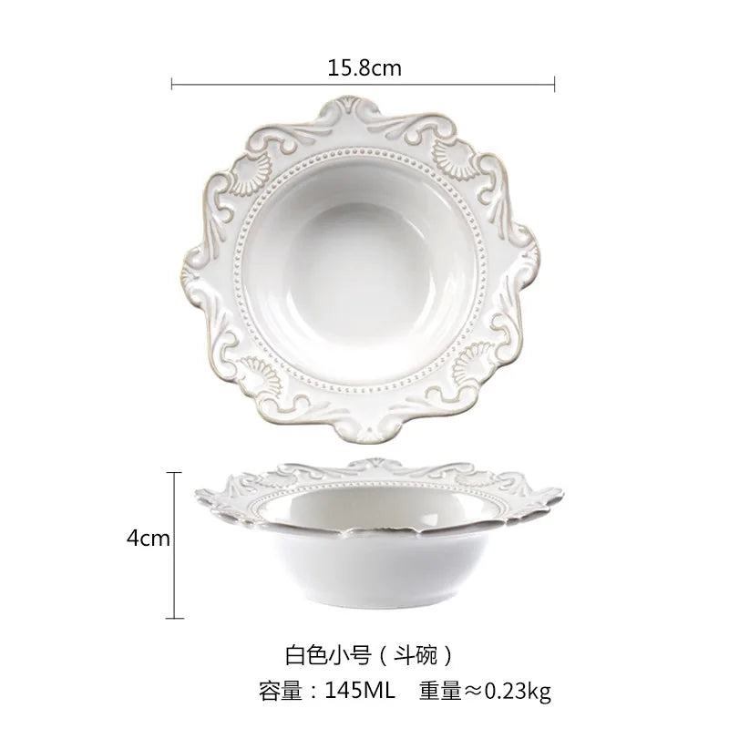 WHITE RELIEF BOWL