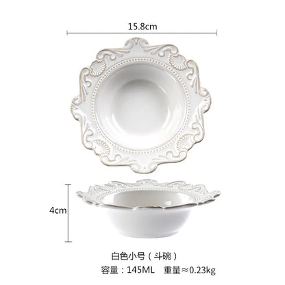 WHITE RELIEF BOWL