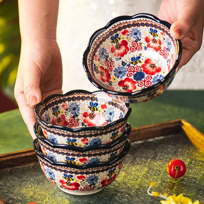 FLORAL PATTERN CARAMIC BOWL