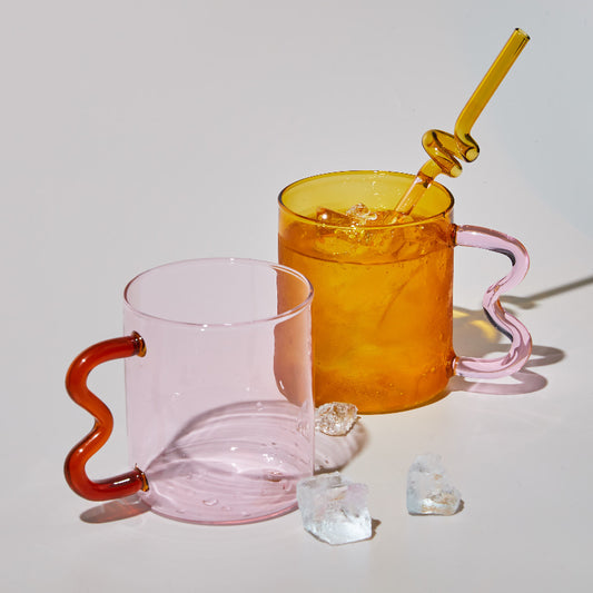 set of glass mugs