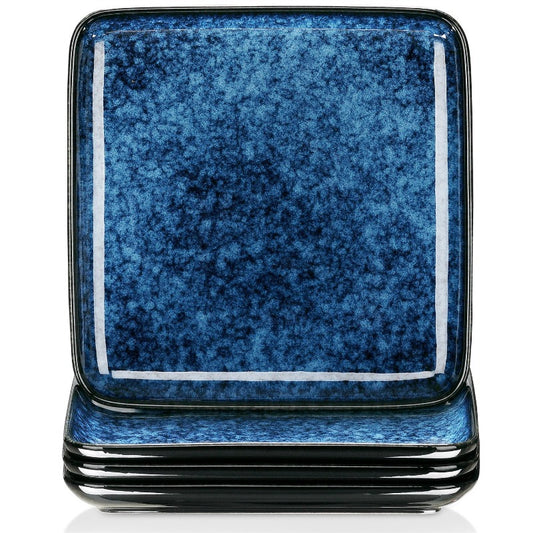 SQUARE PLATE SET BLUE