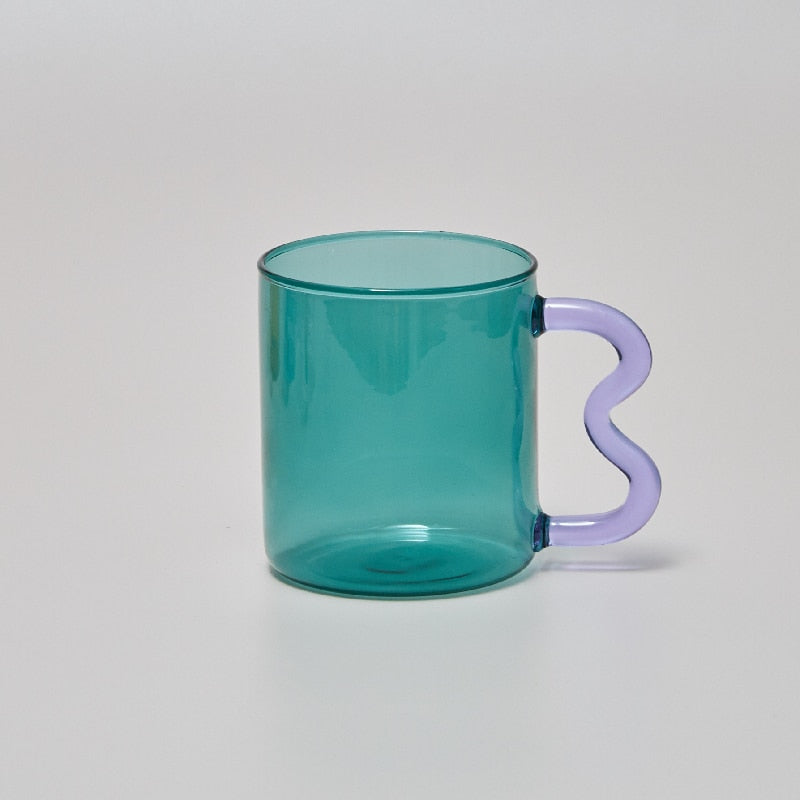 Glass Mugs, Large Capacity Cups With Multicolor Handles, For Beer