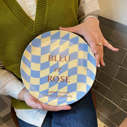 BLEU ET ROSE BAMBOO PLATE