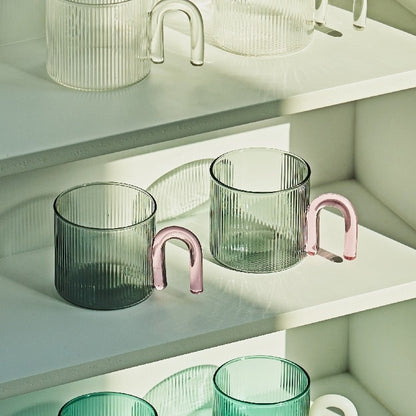 CLEAR RIPPLED GLASS MUG - CASA PAPAYA | HOME