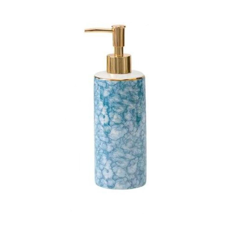 BLUE CERAMIC SOAP DISPENSER - CASA PAPAYA | HOME