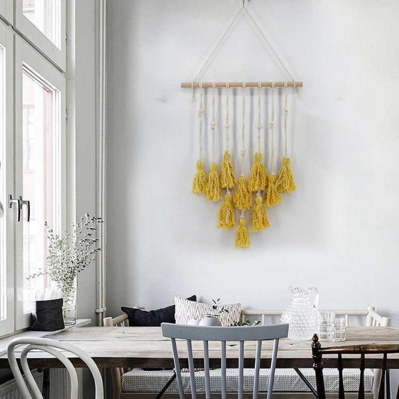 YELLOW WOVEN MACRAME - Casa Papaya