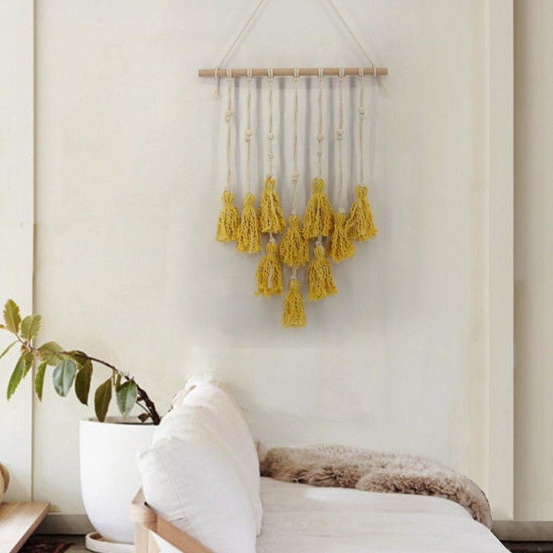 YELLOW WOVEN MACRAME - Casa Papaya