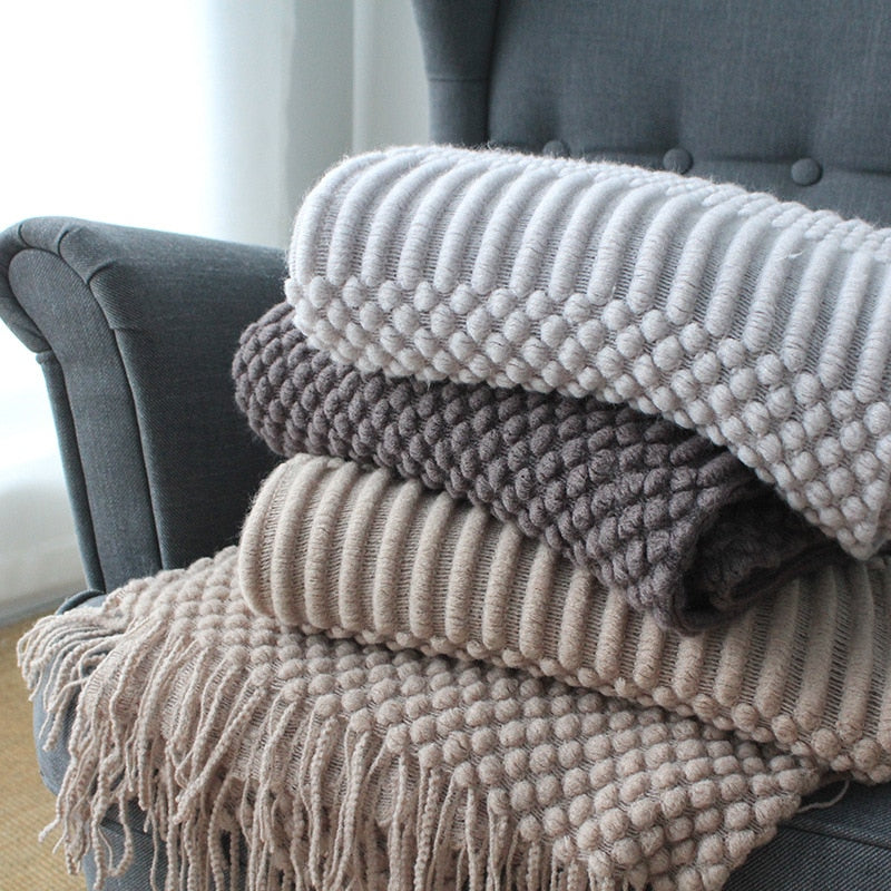 SOFT TASSEL BLANKET - CASA PAPAYA | HOME