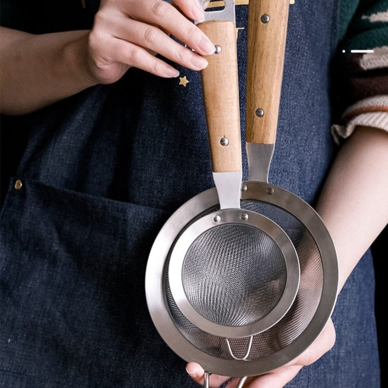 WOODEN HANDLE SIEVE - CASA PAPAYA | HOME