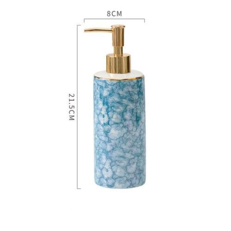 BLUE CERAMIC SOAP DISPENSER - CASA PAPAYA | HOME