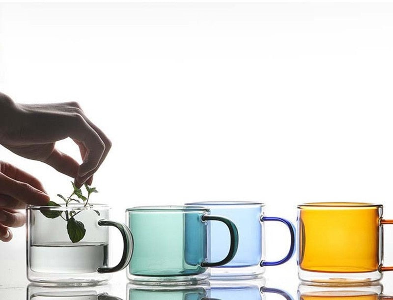 COLORED GLASS MUG - CASA PAPAYA | HOME