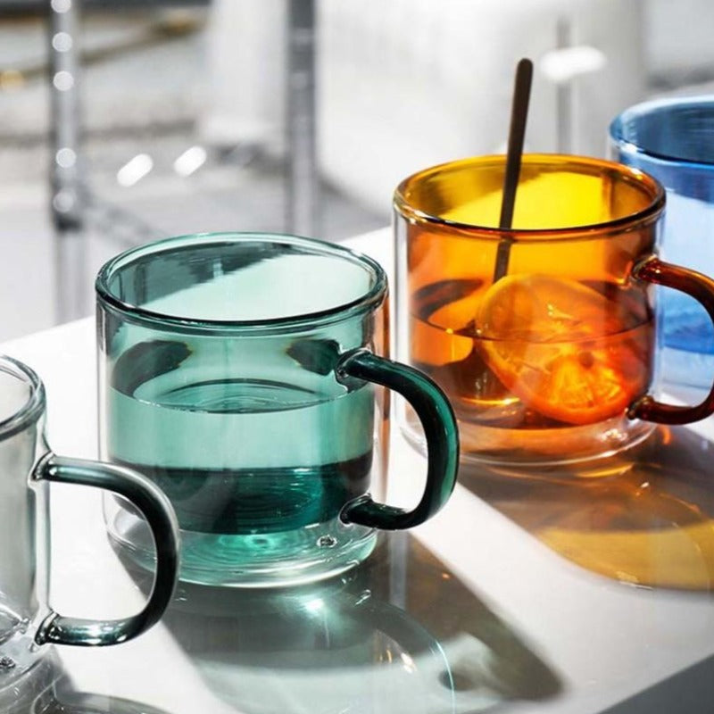 COLORED GLASS MUG - CASA PAPAYA | HOME