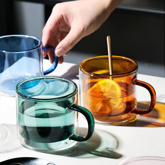 COLORED GLASS MUG - CASA PAPAYA | HOME