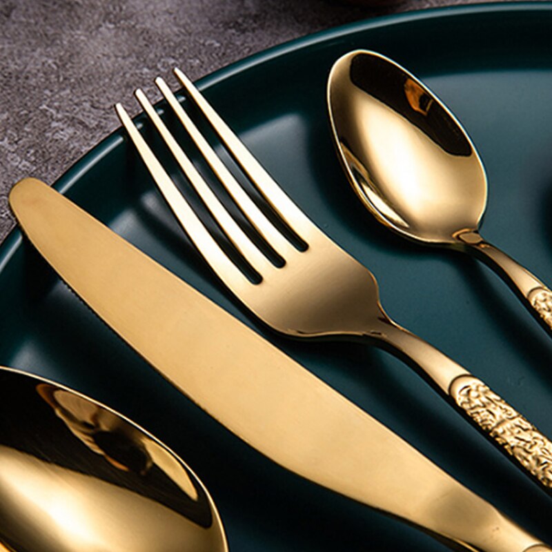 HAMMERED CUTLERY  SET - CASA PAPAYA | HOME