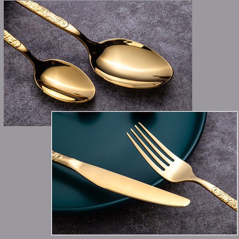 HAMMERED CUTLERY  SET - CASA PAPAYA | HOME